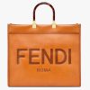 Replica Fendi Women Sunshine Shopper Bag White Leather “FENDI ROMA” 14