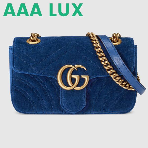 Replica Gucci GG Marmont Mini Chain Shoulder Bag in Velvet