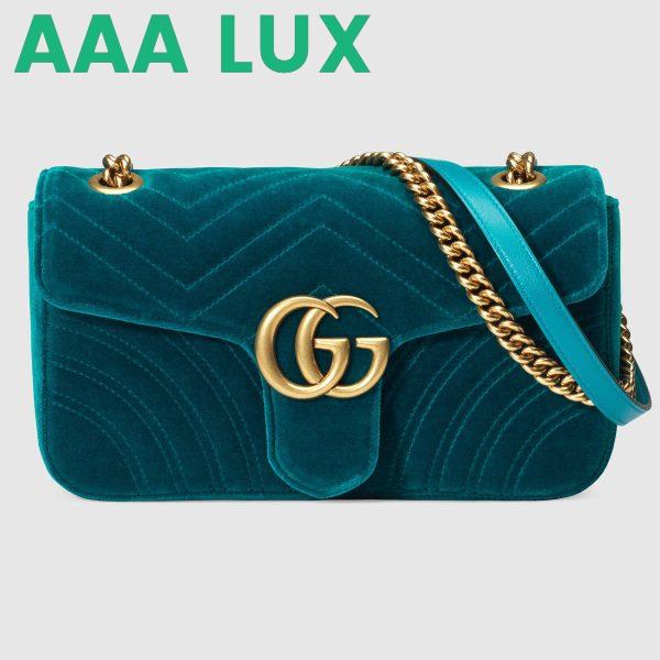 Replica Gucci GG Marmont Mini Chain Shoulder Bag in Velvet 5