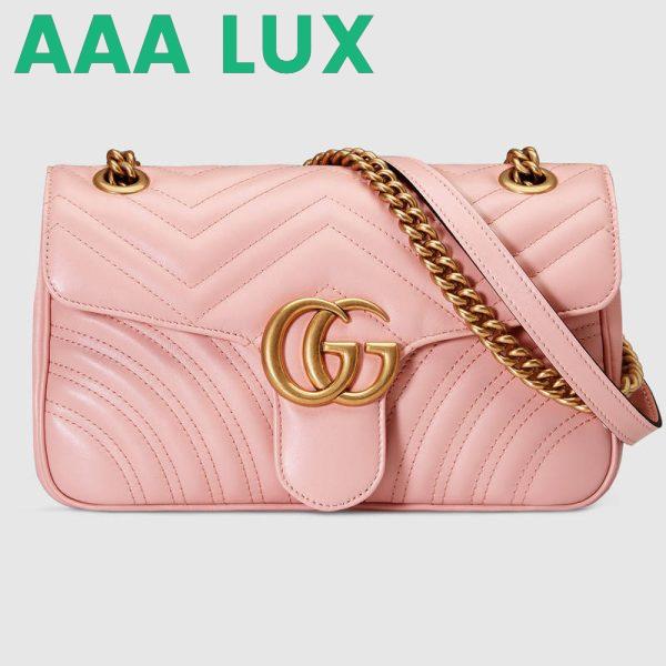 Replica Gucci GG Marmont Small Chain Shoulder Bag in Matelassé Chevron Leather 2