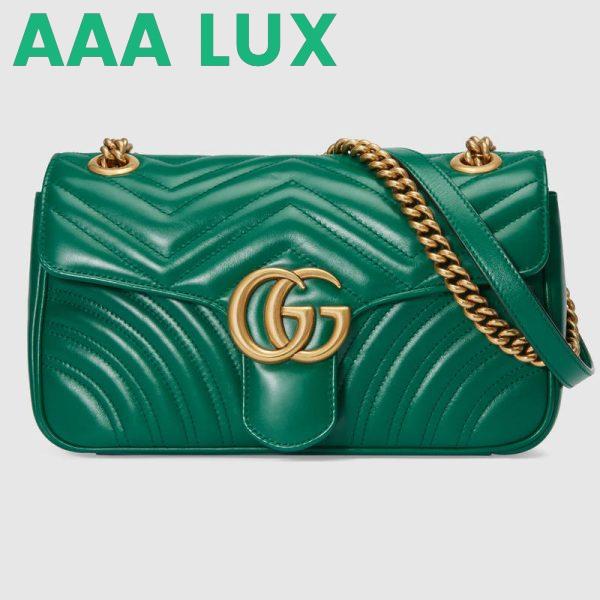 Replica Gucci GG Marmont Small Chain Shoulder Bag in Matelassé Chevron Leather 4