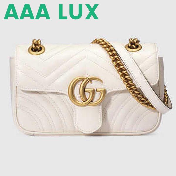 Replica Gucci GG Marmont Small Chain Shoulder Bag in Matelassé Chevron Leather 5