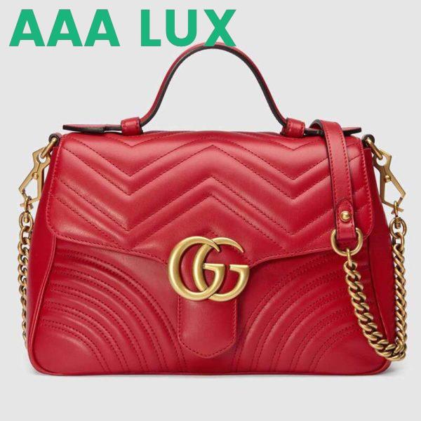 Replica Gucci GG Marmont Small Top Handle Bag in Matelassé Chevron Leather 3