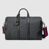 Replica Gucci GG Men GG Black Messenger Bag Supreme Canvas-Grey 12