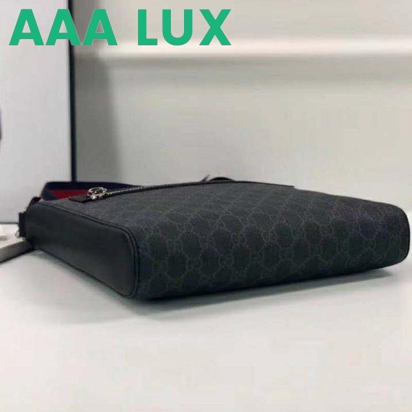 Replica Gucci GG Men GG Black Messenger Bag Supreme Canvas-Grey 8
