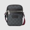Replica Gucci GG Men GG Black Messenger Bag Supreme Canvas-Grey 11