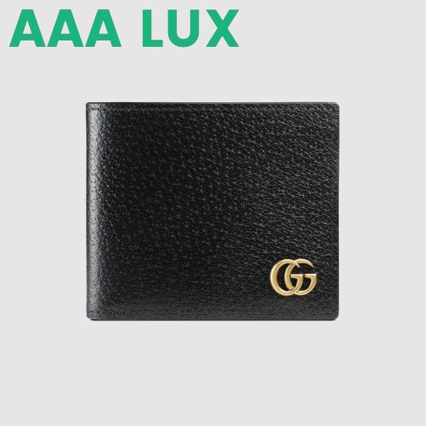 Replica Gucci GG Men GG Marmont Leather Bi-Fold Wallet in Black in Calfskin Leather