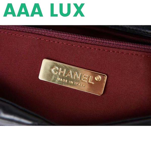 Replica Chanel Women 19 Handbag Lambskin Gold Silver-Tone Ruthenium-Finish Metal Black 11