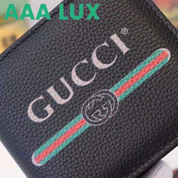 Replica Gucci GG Men Gucci Print Leather Bi-Fold Wallet in Black Leather 4