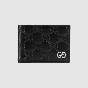 Replica Gucci GG Men Gucci Signature Wallet in Black Gucci Signature Leather