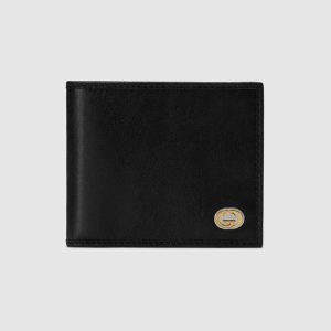 Replica Gucci GG Men Wallet with Interlocking G in Black Soft Leather