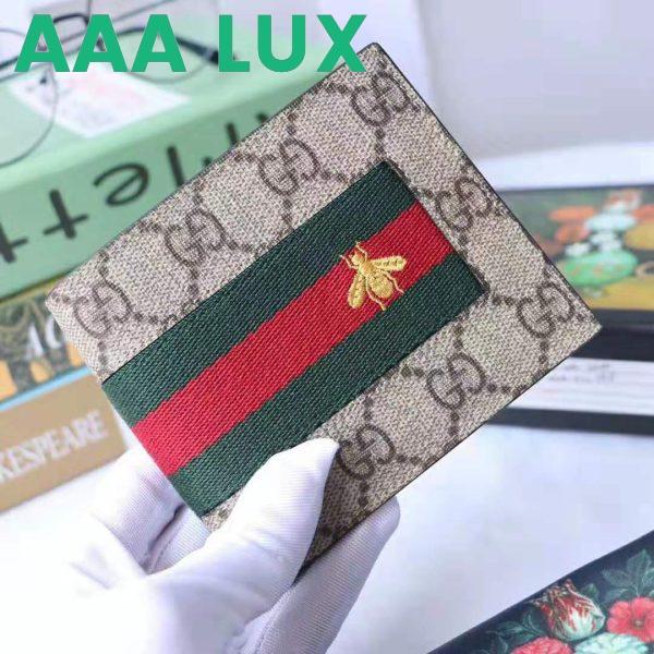 Replica Gucci GG Men Web GG Supreme Wallet in Beige/Ebony GG Supreme Canvas 3
