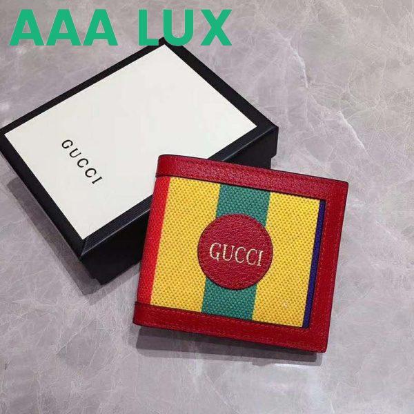 Replica Gucci GG Unisex Baiadera Stripe Canvas Bi-Fold Wallet-Red 3