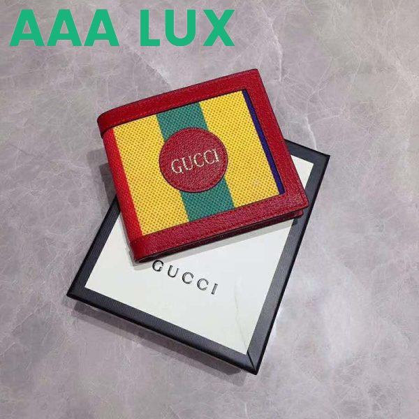 Replica Gucci GG Unisex Baiadera Stripe Canvas Bi-Fold Wallet-Red 4