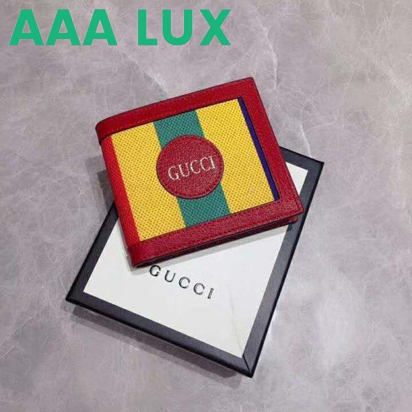 Replica Gucci GG Unisex Baiadera Stripe Canvas Bi-Fold Wallet-Red 5