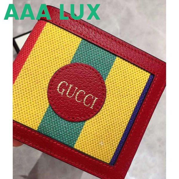 Replica Gucci GG Unisex Baiadera Stripe Canvas Bi-Fold Wallet-Red 6