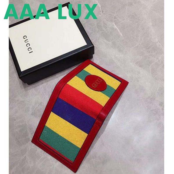 Replica Gucci GG Unisex Baiadera Stripe Canvas Bi-Fold Wallet-Red 8