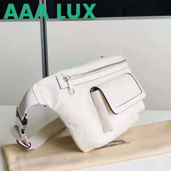 Replica Gucci GG Unisex Black Embossed Belt Bag Tonal Leather 5