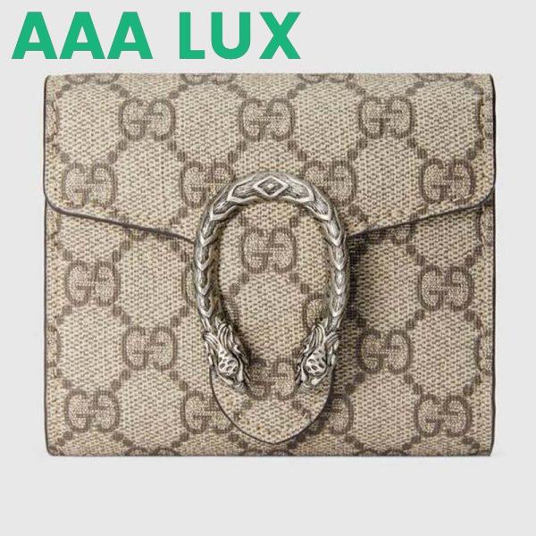 Replica Gucci GG Unisex Dionysus Card Case Wallet GG Supreme Canvas