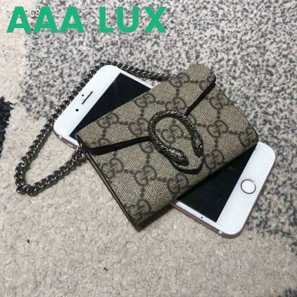 Replica Gucci GG Unisex Dionysus Card Case Wallet GG Supreme Canvas 3