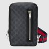 Replica Gucci GG Unisex Embossed Mini Bag White Leather Cotton Linen 14