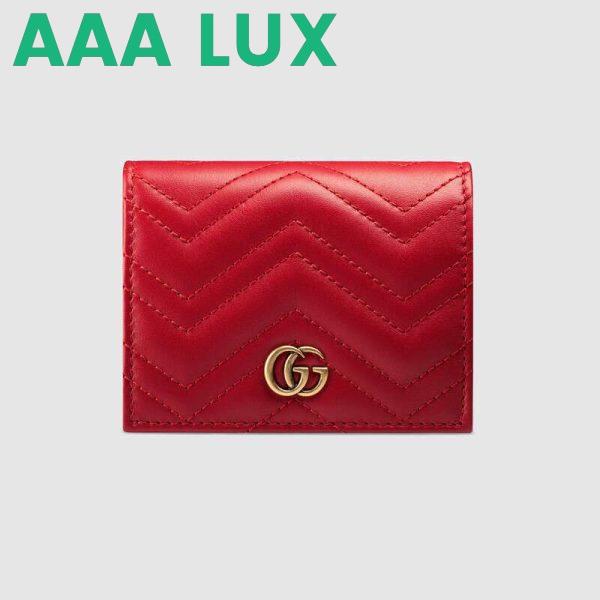 Replica Gucci GG Unisex GG Marmont Card Case Wallet in Matelassé Chevron Leather