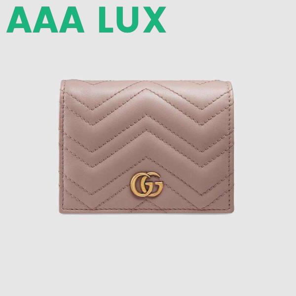 Replica Gucci GG Unisex GG Marmont Card Case Wallet in Matelassé Chevron Leather 3