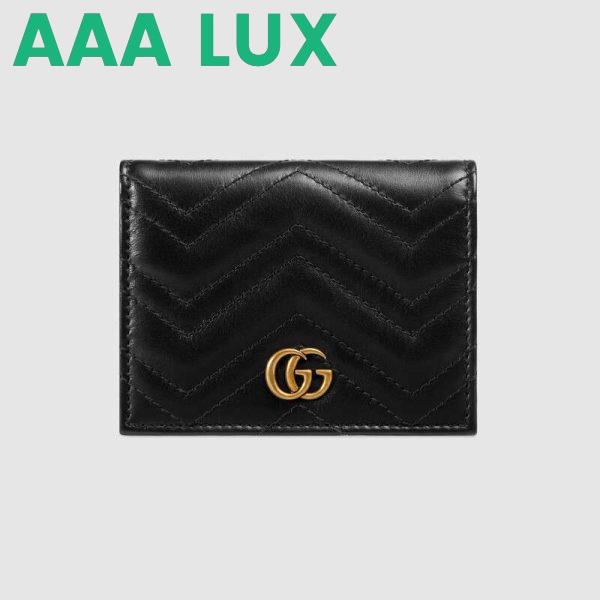 Replica Gucci GG Unisex GG Marmont Card Case Wallet in Matelassé Chevron Leather 4