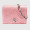 Replica Gucci GG Unisex GG Marmont Card Case Wallet in Matelassé Chevron Leather 5