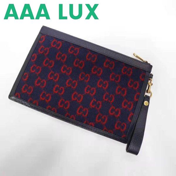 Replica Gucci GG Unisex GG Wool Pouch in Blue and Red GG Wool 5