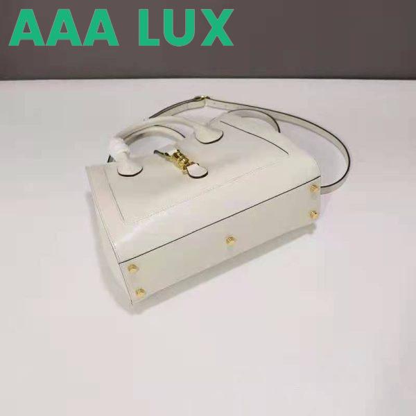 Replica Gucci GG Unisex Jackie 1961 Medium Tote Bag White Leather Gold Toned Hardware 6