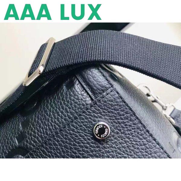 Replica Gucci GG Unisex Jumbo GG Small Duffle Bag Black Leather Zip Closure 7