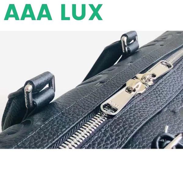 Replica Gucci GG Unisex Jumbo GG Small Duffle Bag Black Leather Zip Closure 10