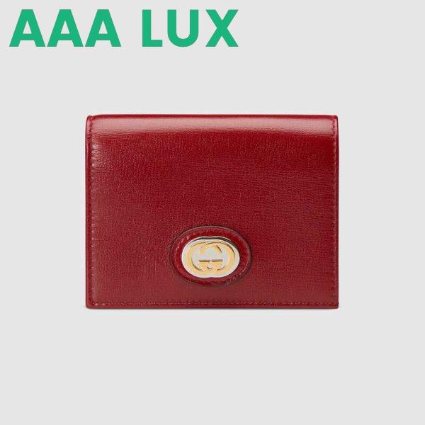 Replica Gucci GG Unisex Leather Card Case Wallet in Textured Leather