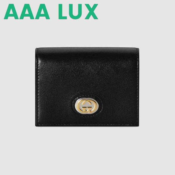 Replica Gucci GG Unisex Leather Card Case Wallet in Textured Leather 3