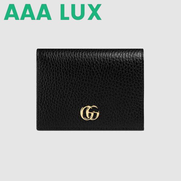 Replica Gucci GG Unisex Leather Card Case Wallet in Textured Leather with Double G 4