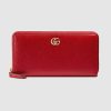Replica Gucci GG Unisex Leather Zip Around Wallet with Web in Black Leather 13