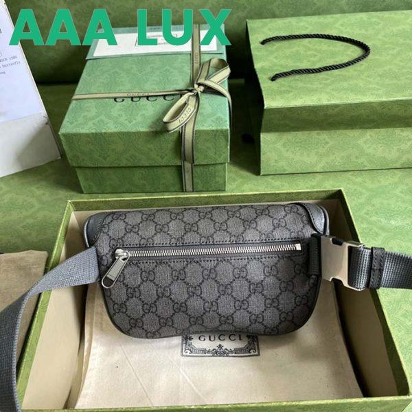 Replica Gucci GG Unisex Ophidia Belt Bag Grey Black GG Supreme Canvas Double G 5