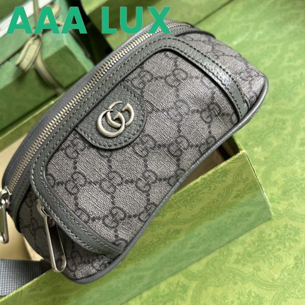 Replica Gucci GG Unisex Ophidia Belt Bag Grey Black GG Supreme Canvas Double G 8