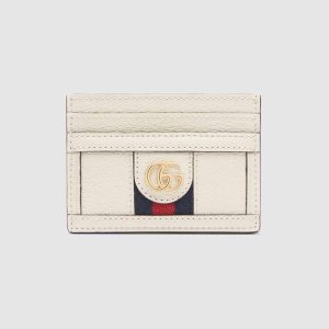 Replica Gucci GG Unisex Ophidia Card Case in Leather with Blue and Red House Web