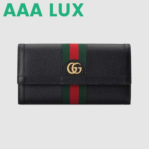 Replica Gucci GG Unisex Ophidia Continental Wallet in Black Leather