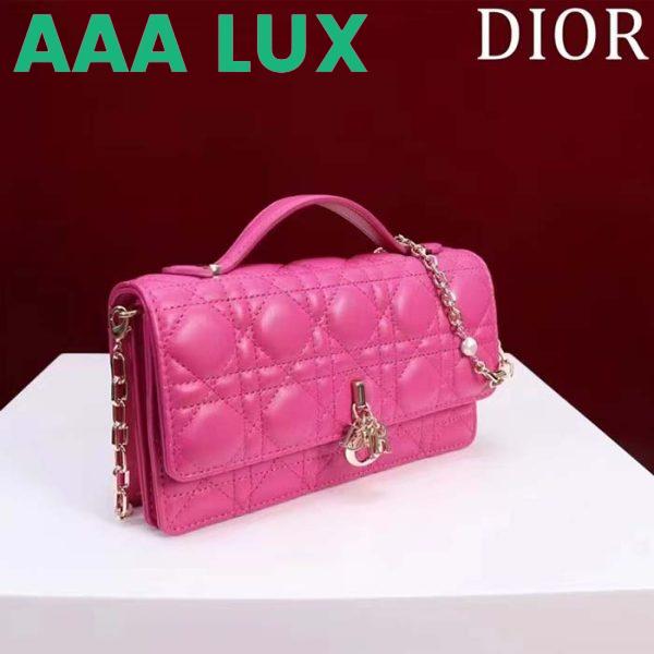 Replica Dior Women CD Miss Dior Mini Bag Rani Pink Cannage Lambskin 4