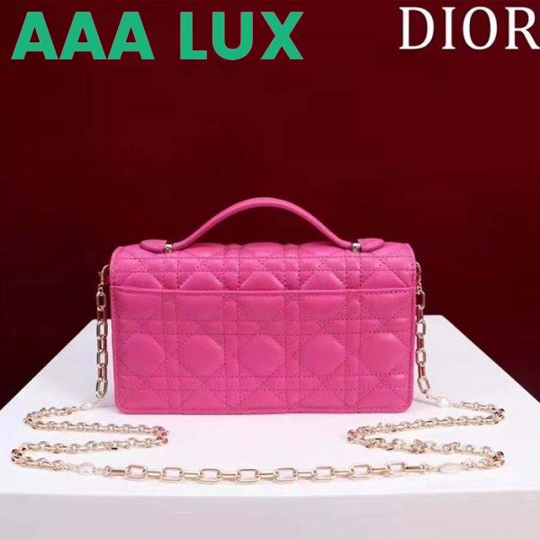Replica Dior Women CD Miss Dior Mini Bag Rani Pink Cannage Lambskin 5