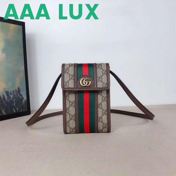 Replica Gucci GG Unisex Ophidia Mini Bag Original GG Canvas-Brown 3