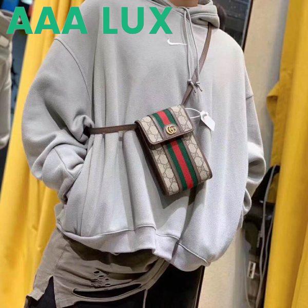 Replica Gucci GG Unisex Ophidia Mini Bag Original GG Canvas-Brown 10