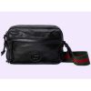 Replica Gucci GG Unisex Small Duffle Bag Tonal Double G Forest Green Leather 14