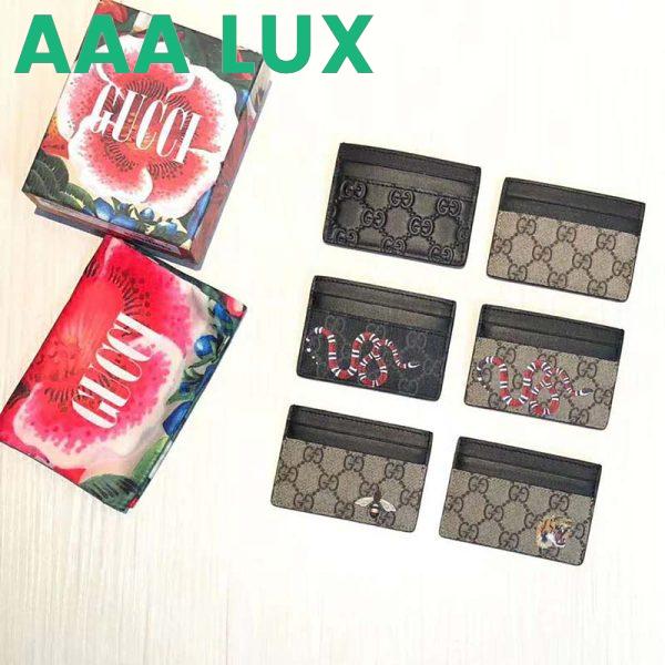 Replica Gucci GG Unisex Tiger Print GG Supreme Card Case-Beige 4