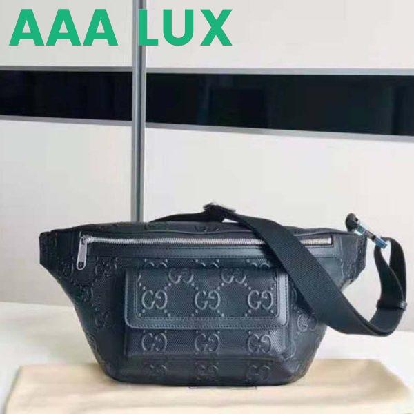 Replica Gucci GG Unisex White Embossed Belt Bag Tonal Leather 3
