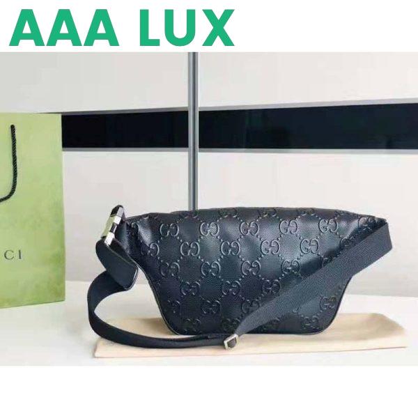 Replica Gucci GG Unisex White Embossed Belt Bag Tonal Leather 4