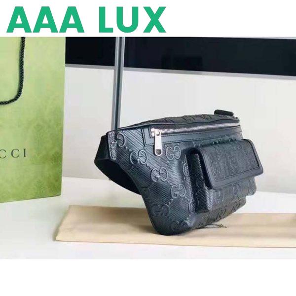 Replica Gucci GG Unisex White Embossed Belt Bag Tonal Leather 5